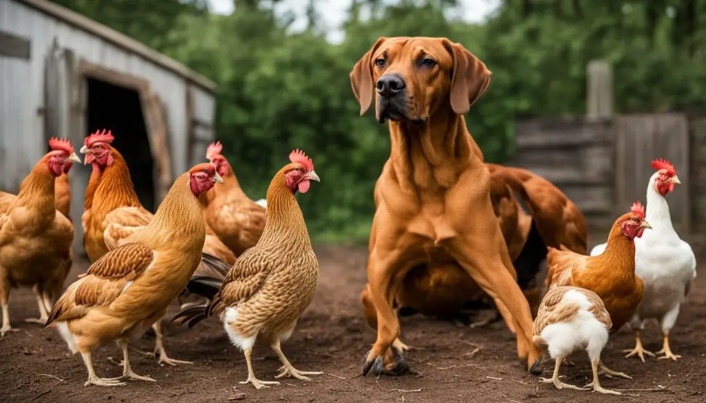 rhodesian ridgeback behavior with chickens